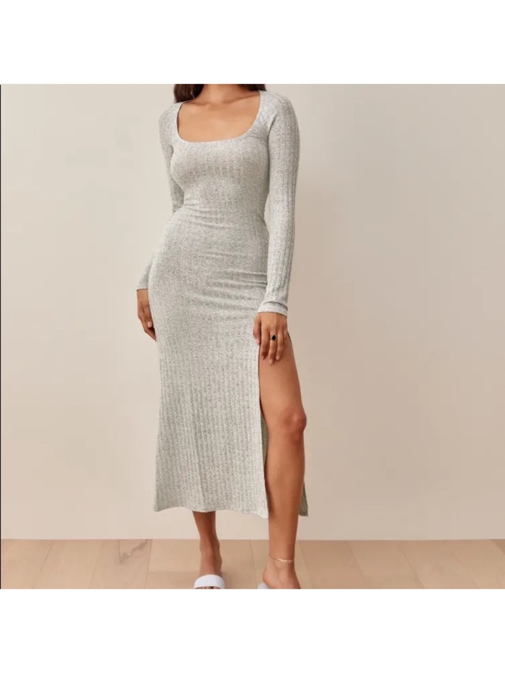 Reformation Lemon Dress Grey